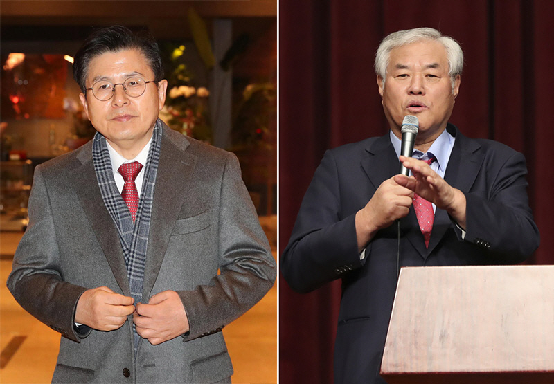 ▲황교안 전 미래통합당(국민의힘 전신) 대표, 전광훈 사랑제일교회 담임목사 (뉴시스)