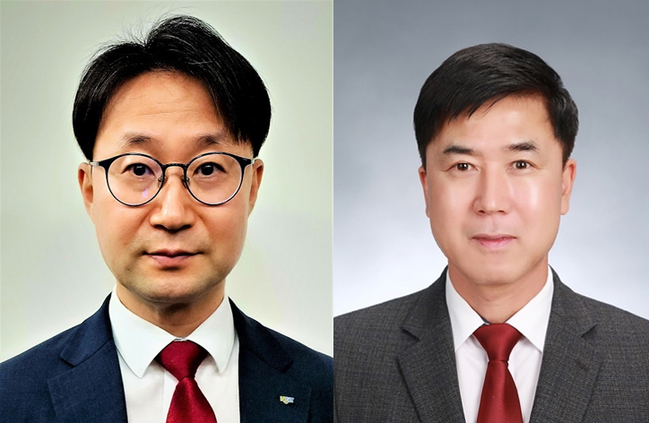 ▲심현구 신용보증기금 전무이사(왼쪽)과 이주영 신용보증기금 상임이사. (사진제공=신용보증기금)