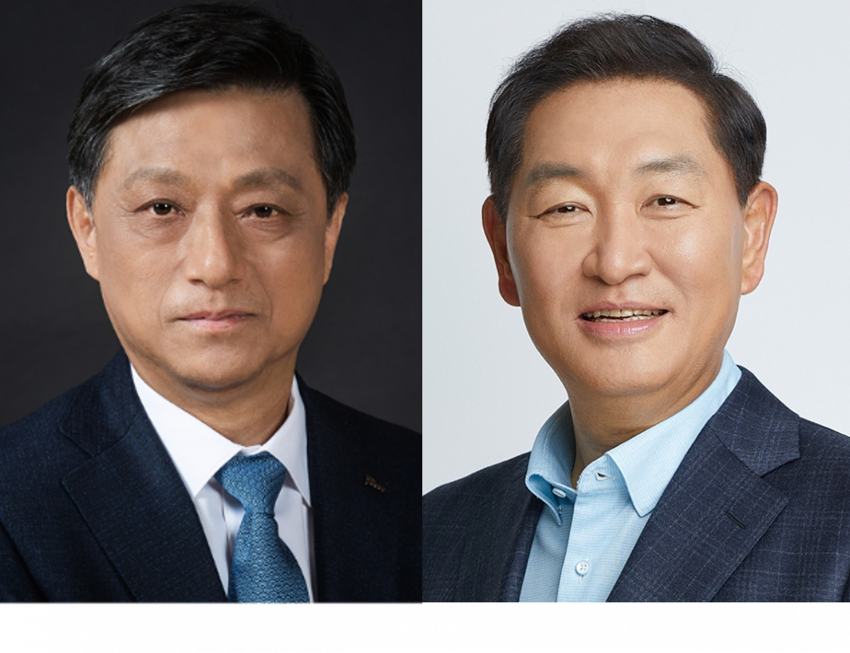 ▲(왼쪽)김학동 포스코 부회장과 한종희 삼성전자 부회장 (사진제공=포스코스틸리온)