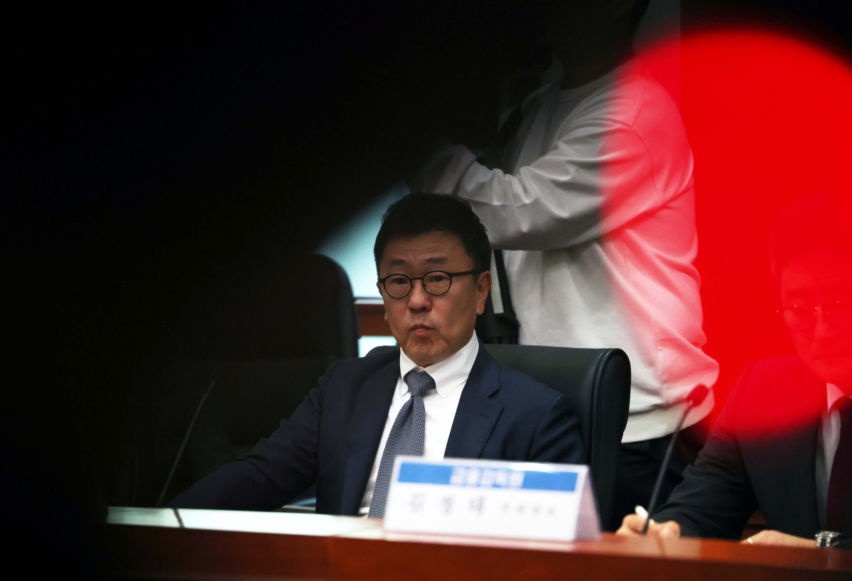 ▲황현순 키움증권 대표가 28일 서울 여의도 금융투자협회에서 열린 ‘금감원-증권사CEO 현안 간담회’에 참석하고 있다. 신태현 기자 holjjak@