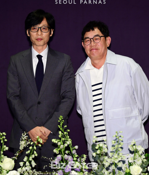 ▲이승기·이다인 결혼식에 참석한 유재석, 이경규(비즈엔터DB)