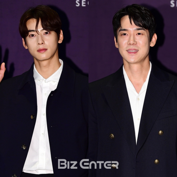 ▲이승기·이다인 결혼식에 참석한 차은우, 유연석(비즈엔터DB)