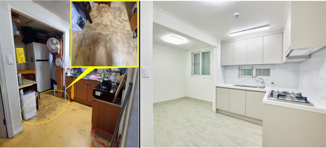 ▲(왼쪽부터)안심동행주택 9호 공사 전·후 모습 (사진제공=서울시)