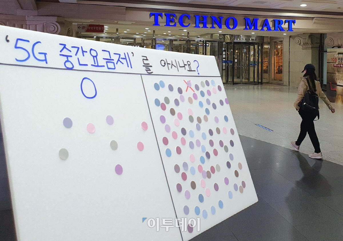 ▲4월 30일 오후 기자가 직접 신도림 테크노마트 앞을 지나가는 시민 100명에게 ‘5G 중간요금제를 아느냐’는 설문 조사를 진행했다. (사진= 임유진기자 @newjean)
