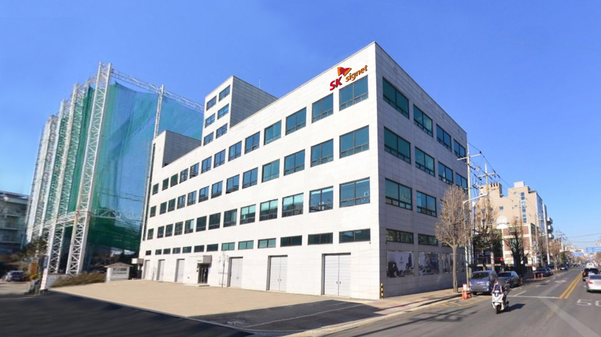 ▲경기 부천시 도당동 SK시그넷 통합 R&D 센터 건물 외관. (사진제공=SK시그넷)