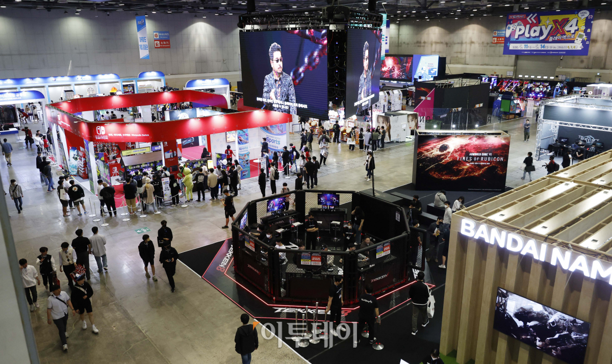 ▲11일 경기도 고양시 킨텍스에서 '2023 플레이엑스포(playX4)가 열리고 있다. 조현호 기자 hyunho@