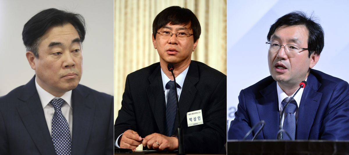 ▲(왼쪽부터) 강병구 인하대 경제학과 교수, 박상인 서울대 행정대학원 교수, 성태윤 연세대 경제학부 교수. (뉴시스)