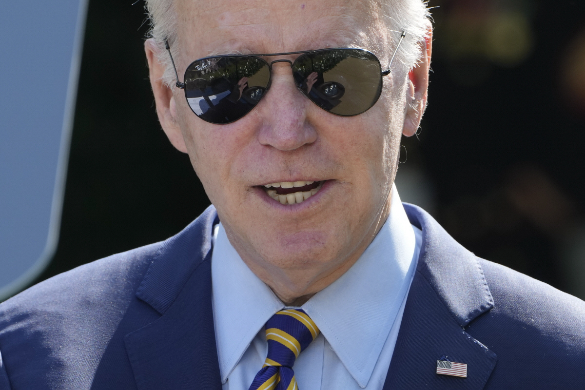 ▲조 바이든 미국 대통령이 11일(현지시간) 백아관 로즈가든에서 기자회견을 하고 있다. 워싱턴D.C./AP뉴시스