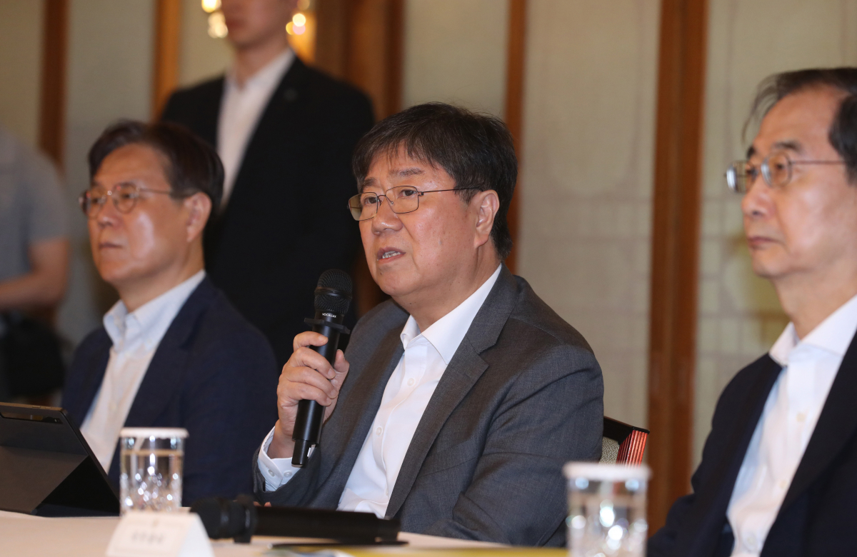 ▲김대기 대통령 비서실장이 14일 서울 종로구 삼청동 총리 공관에서 열린 제9차 고위당정협의회에서 모두발언을 하고 있다. 신태현 기자 holjjak@