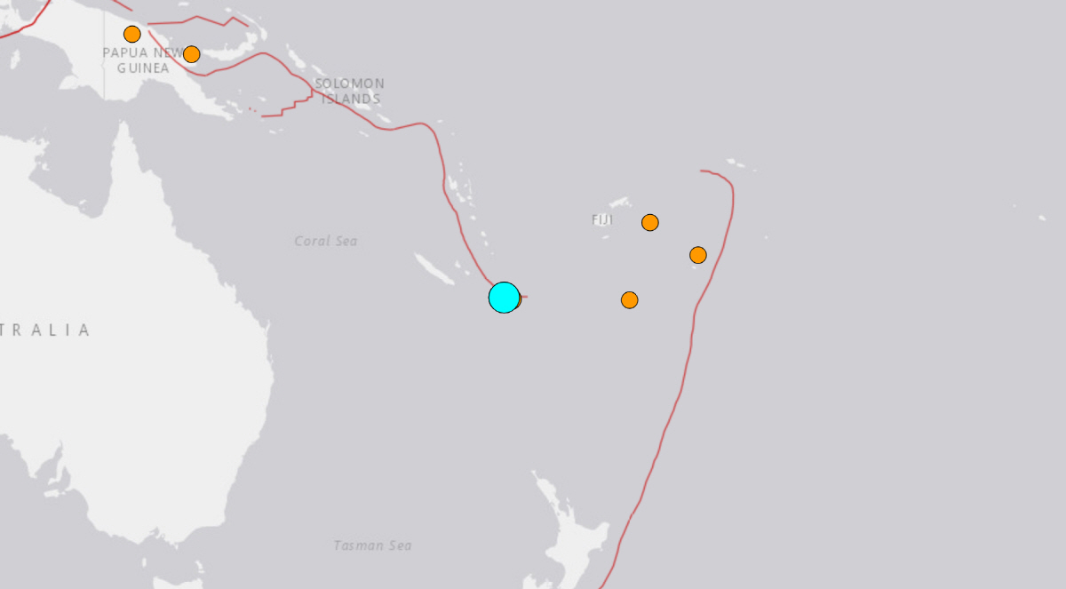 ▲지진 발생 지점.출처 USGS 홈페이지 캡처.