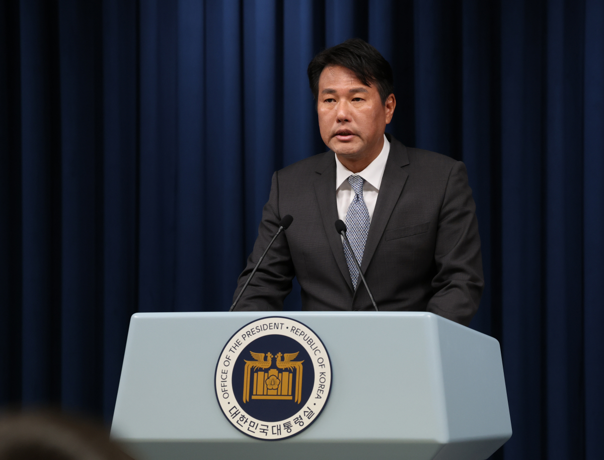 ▲김태효 국가안보실 1차장이 14일 서울 용산 대통령실 청사에서 윤석열 대통령의 G7 정상회의 참석 및 방한 예정인 외국 정상에 관해 브리핑하고 있다. (연합뉴스)