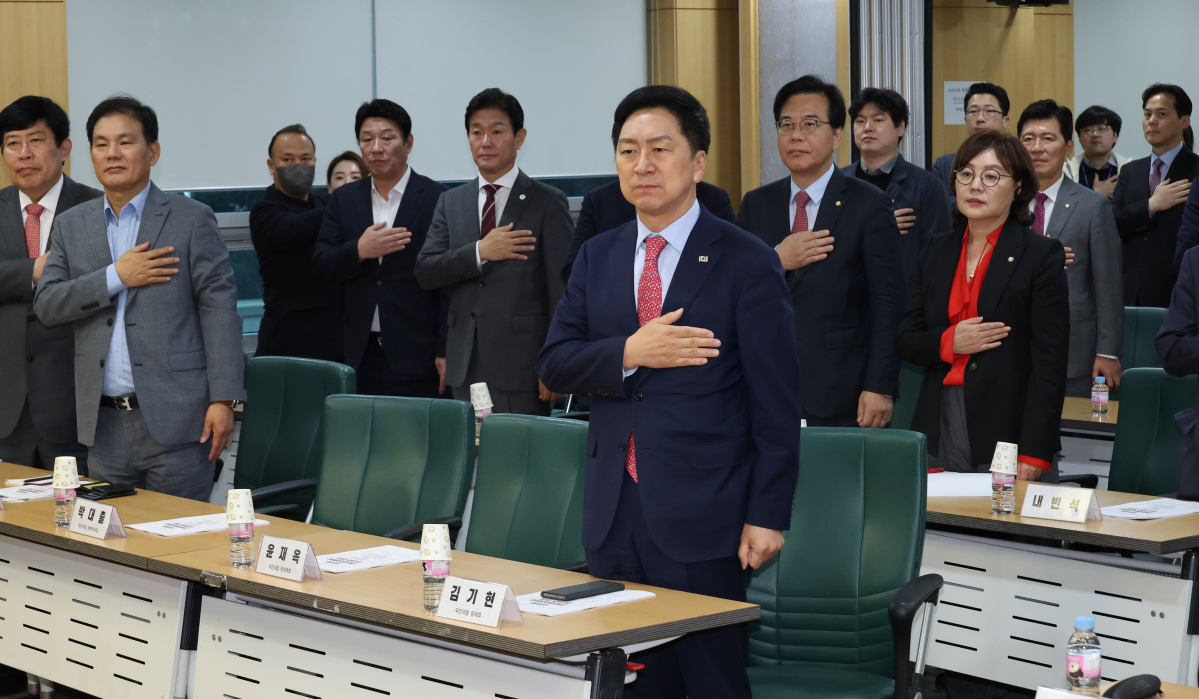 ▲국민의힘 김기현 대표가 2일 국회에서 여의도연구원 주최 토론회 '한미정상회담 성과와 과제'에 참석하고 있다. (연합뉴스)