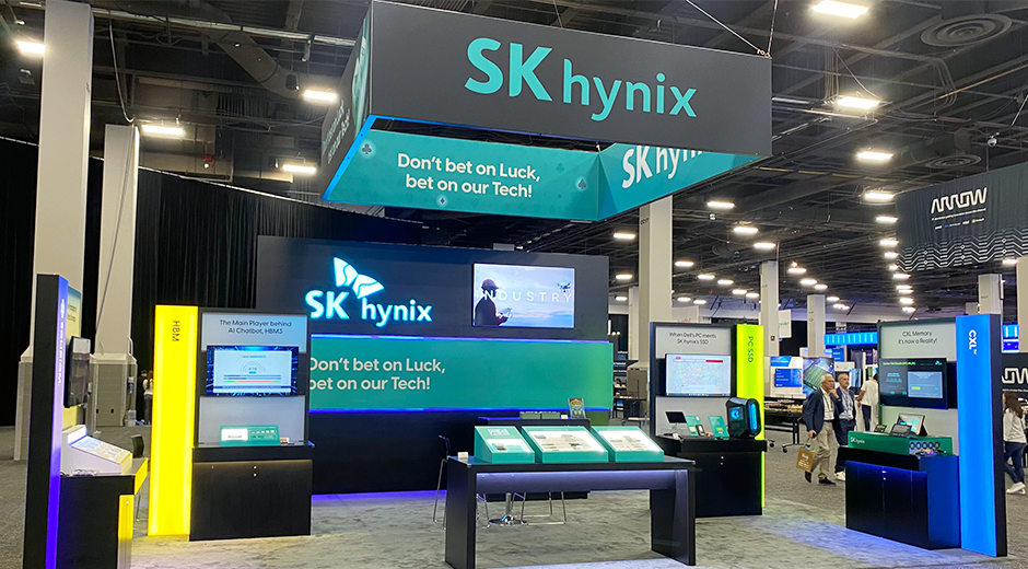 ▲ ‘델 테크놀로지스 월드 2023’에 참가한 SK하이닉스의 부스. (사진제공=SK하이닉스)