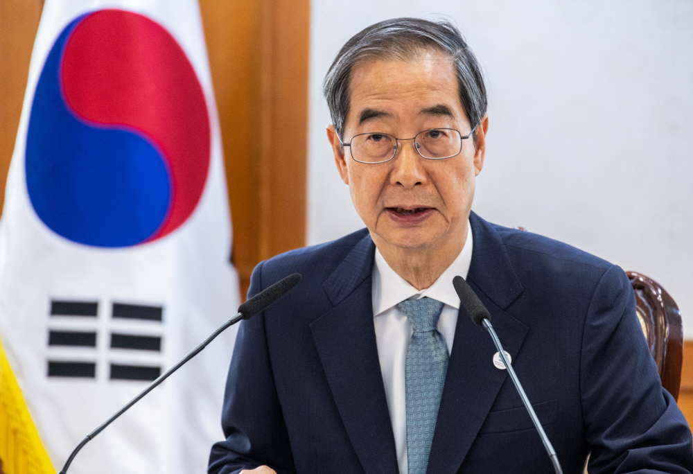 ▲한덕수 국무총리가 26일 오후 서울 종로구 정부서울청사에서 열린 국가 첨단전략산업위원회에 참석해 모두발언을 하고 있다. (연합뉴스)