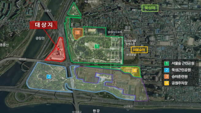 ▲삼표레미콘 성수공장 위치도 (사진제공=서울시)