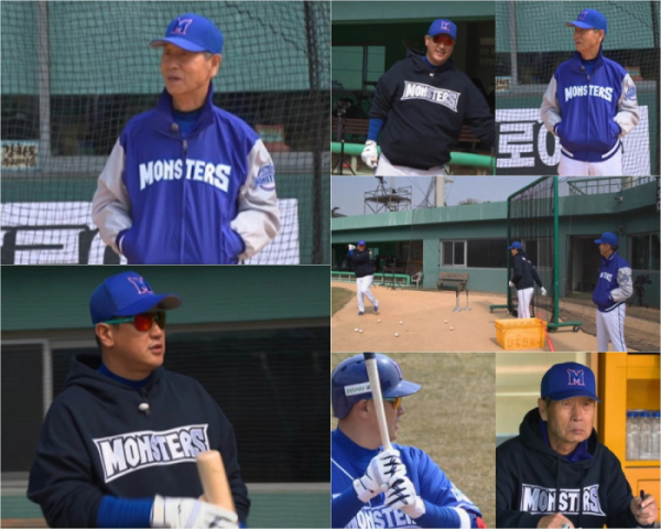 ▲'최강야구' 시즌2 SSG랜더스 경기이대호, 김성근(사진제공=JTBC)