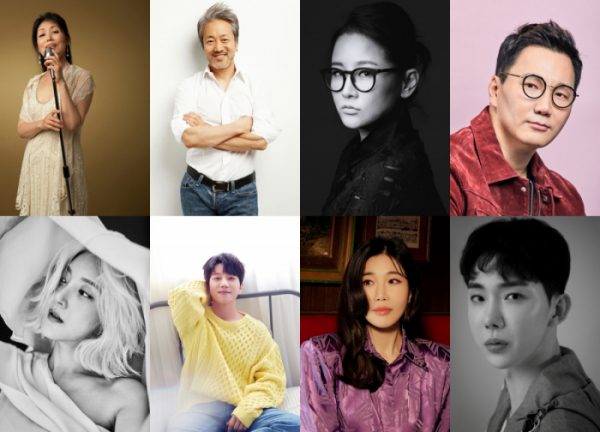 ▲정훈희, 김종진, 박선주, 더원, 바다, 황치열, 이해리, 조권(사진제공=각 소속사)