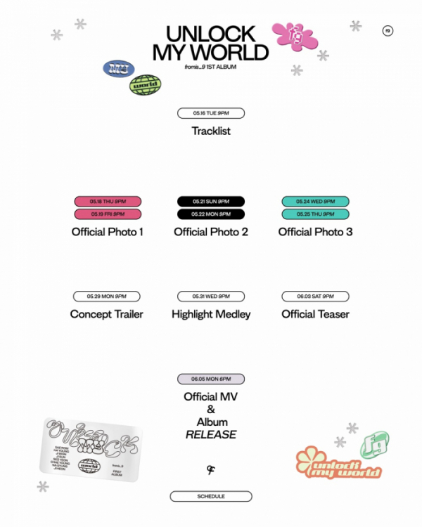 ▲프로미스나인 컴백 스케줄러(사진제공=플레디스)