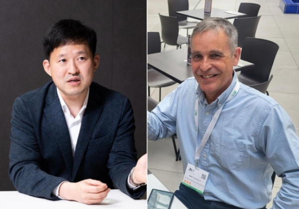 ▲삼성전자가 이동통신 기술 표준을 개발하는 국제 이동통신 표준화 협력 기구(3GPP) 의장 2명을 동시 배출했다. (좌측부터) 삼성리서치(SR)의 김윤선 마스터와 앤드루 베넷 연구원.