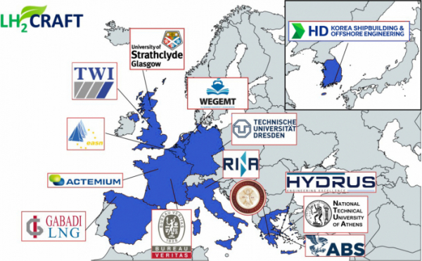 ▲HD한국조선해양과 EU 산학연 14개 컨소시엄 참여 기관 현황 (사진제공=HD한국조선해양)