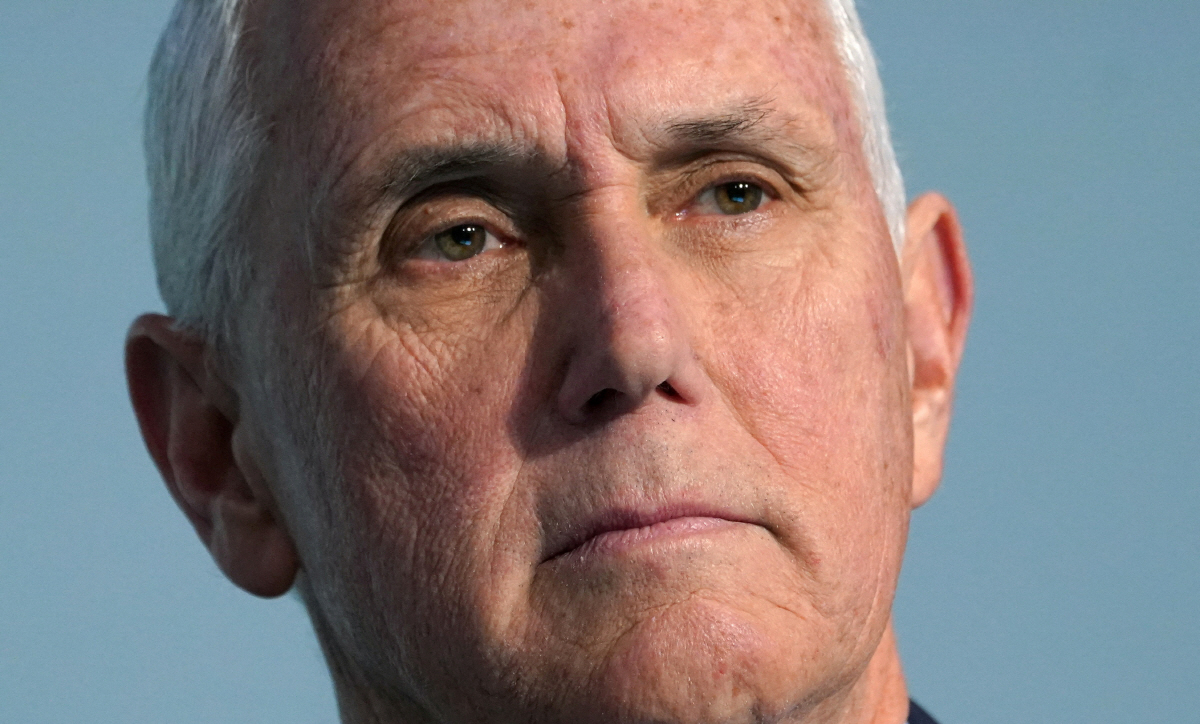 ▲마이크 펜스 전 미국 부통령이 3월 31일 내셔널리뷰가 주최한 행사에 참석하고 있다. 워싱턴D.C./로이터연합뉴스