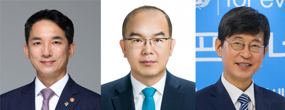 ▲국가보훈부 박민식 장관과 윤종진 차관, 이기철 재외동포청장.  (용산 대통령실 제공)