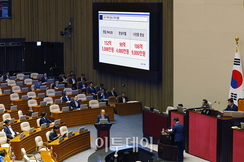 ▲추경호 부총리 겸 기획재정부 장관이 13일 서울 여의도 국회에서 열린 본회의 경제분야 대정부질문에서 의원 질의에 답하고 있다. 고이란 기자 photoeran@