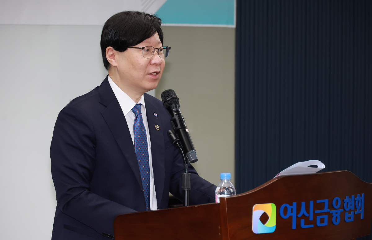 ▲김소영 금융위원회 부위원장이 14일 서울 중구 여신금융협회에서 열린 '여신전문금융회사 글로벌 진출 활성화 간담회'에서 개회사를 하고 있다. (사진제공=금융위원회)