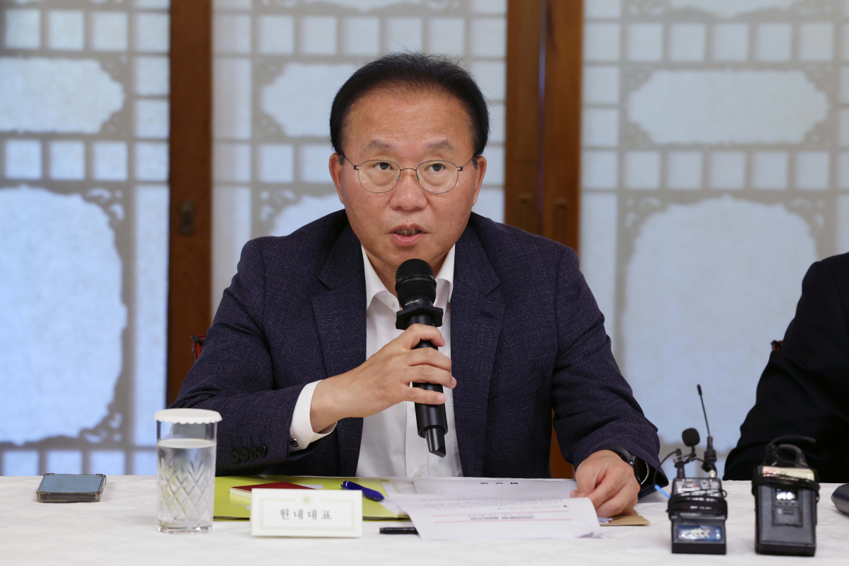 ▲윤재옥 국민의힘 원내대표가 18일 서울 종로구 총리공관에서 열린 고위당정협의회에서 발언하고 있다. 신태현 기자 holjjak@