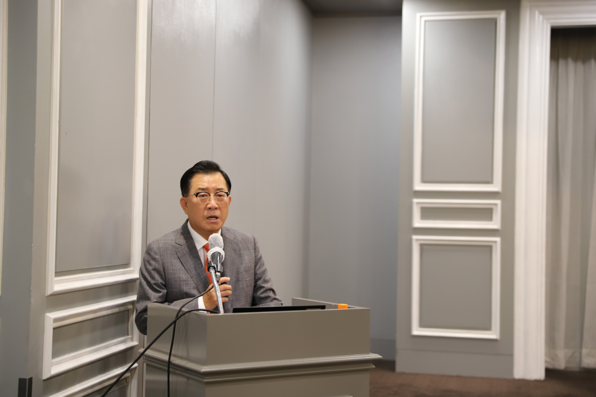 ▲김영식 한국공인회계사회 회장이 20일 서울 영등포구 여의도에서 ‘빅데이터와 AI시대의 회계감사’를 주제로 개최된 회계 현안 세미나에서 인사말씀을 하고 있다. (출처=한국공인회계사회)