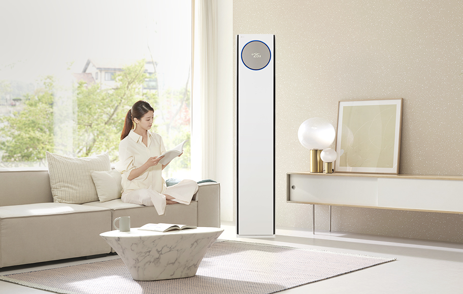 ▲LG 휘센 오브제컬렉션 타워에어컨 (제공=LG전자)