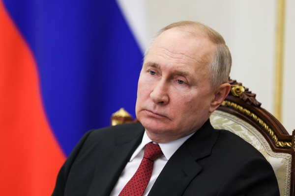 ▲블라디미르 푸틴 러시아 대통령이 21일(현지시간) 화상 회의를 하고 있다. 모스크바/타스연합뉴스
