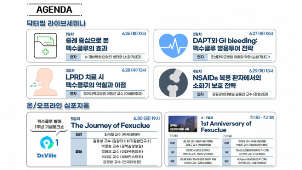 ▲펙수클루 위크 일정 (사진제공=대웅제약)