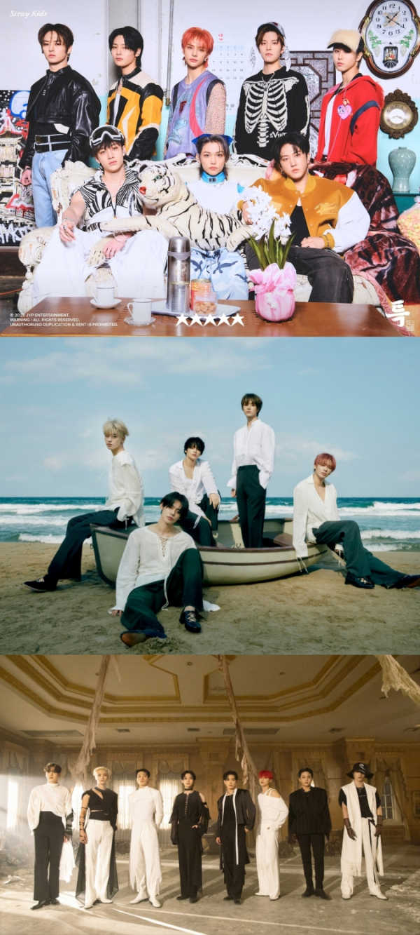 ▲스트레이키즈∙투모로우바이투게더∙에이티즈(사진제공=각 소속사)