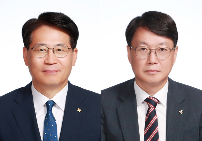 ▲노성규 전무(왼쪽)와 손교수 상무(오른쪽). (사진= 한국증권금융)
