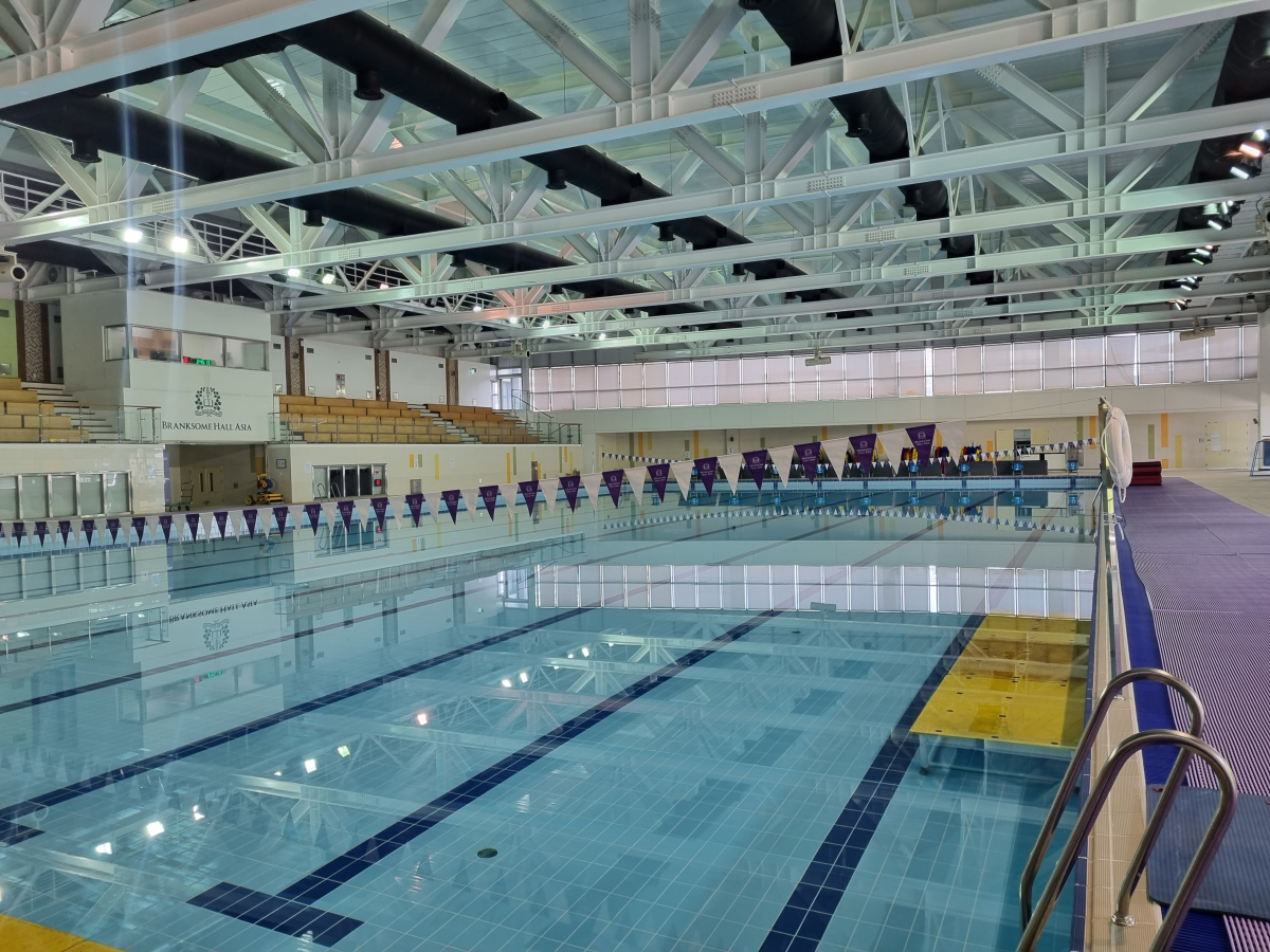 ▲제주 브랭섬 홀 아시아(BHA) 국제학교 내 수영장 (박민웅 기자 pmw7001@)