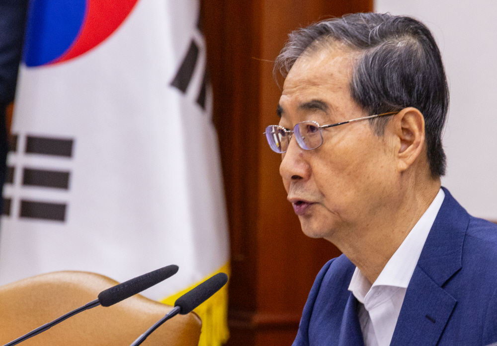 ▲한덕수 국무총리가 12일 정부서울청사에서 국정현안관계장관회의를 주재하고 있다. (연합뉴스)