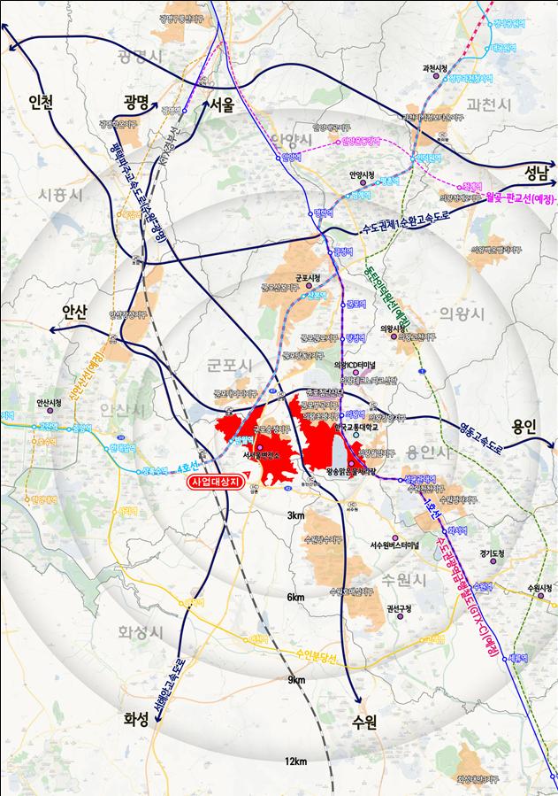 ▲의왕군포안산 공공택지지구 위치도. (사진제공=LH)