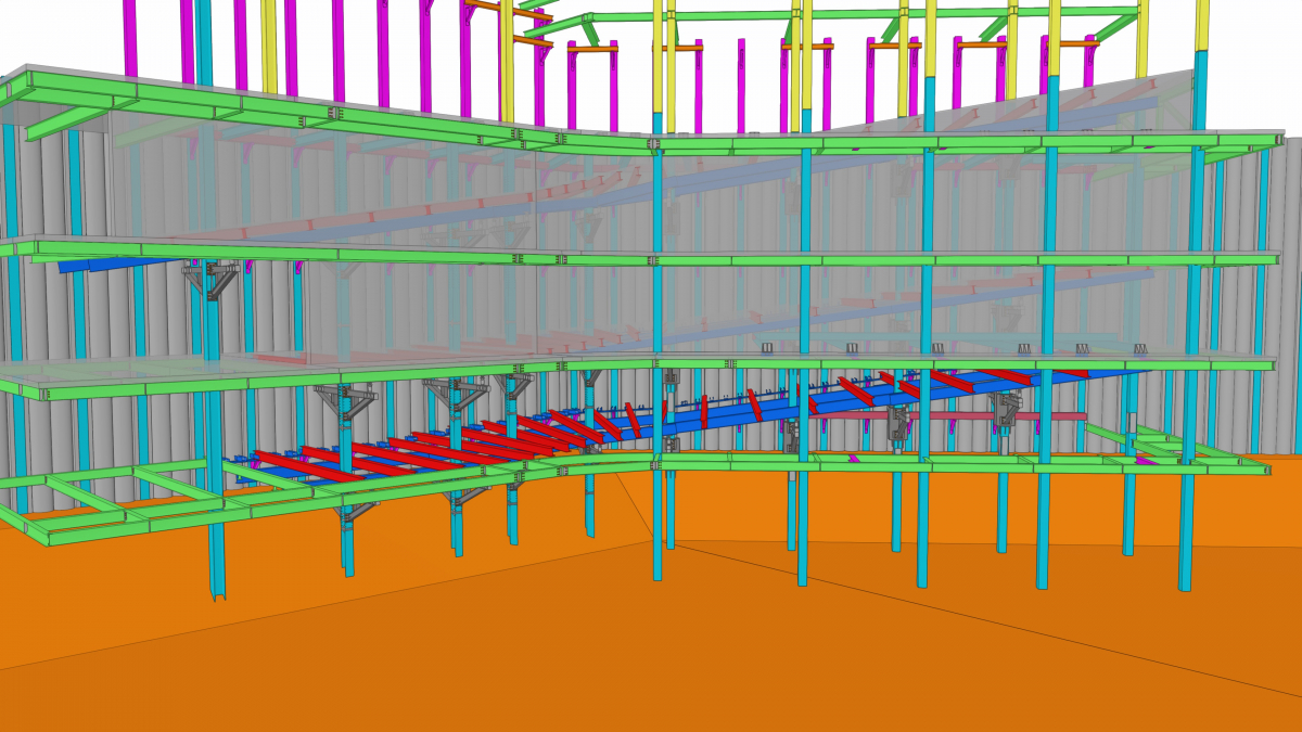 ▲‘탑다운 램프슬래브 구축장치 및 이를 이용한 시공방법’ 모델링 (자료제공=반도건설)