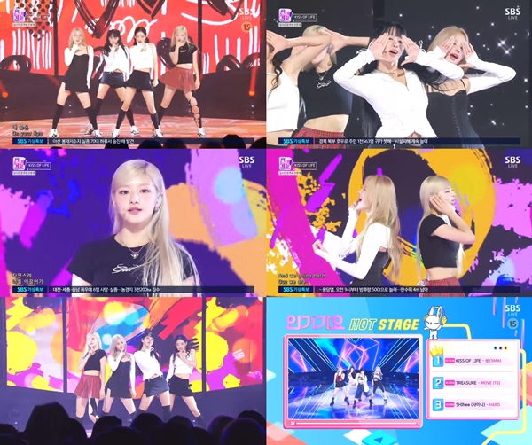 ▲키스오브라이프(사진=인기가요 방송 캡처)