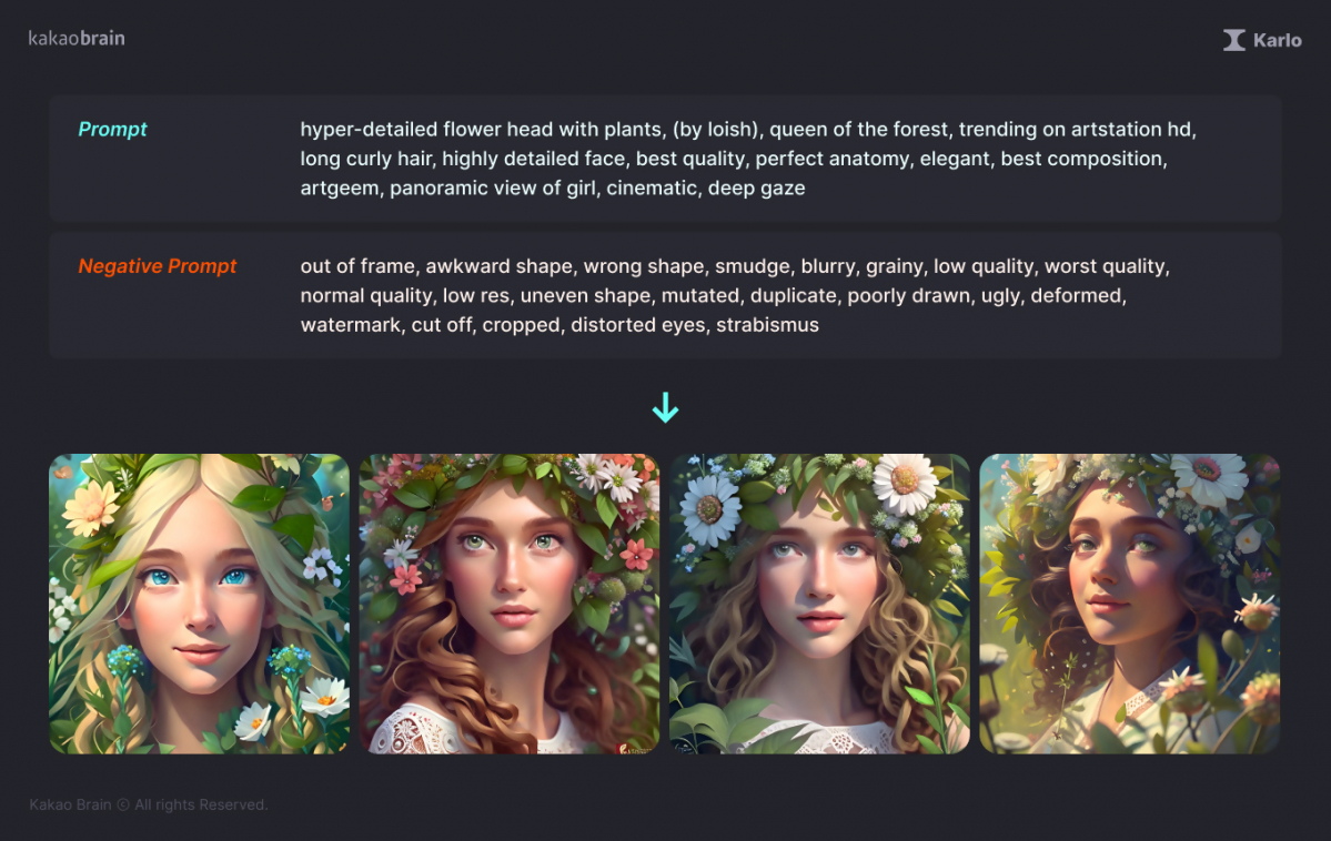 ▲카카오브레인은 상상 속 이미지를 구현하는 이미지 생성 웹 서비스 ‘칼로’를 공개했다. (사진제공=카카오브레인)