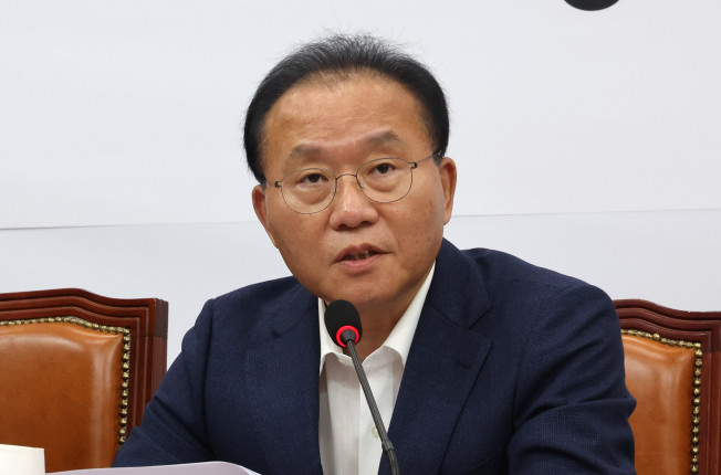 ▲국민의힘 윤재옥 원내대표가 20일 오전 서울 여의도 국회에서 열린 최고위원회의에서 발언하고 있다.  (연합뉴스)