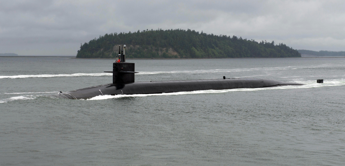 ▲지난 2017년 켄터키함이 미국 워싱턴주 후드 운하를 지나는 모습. (연합뉴스)