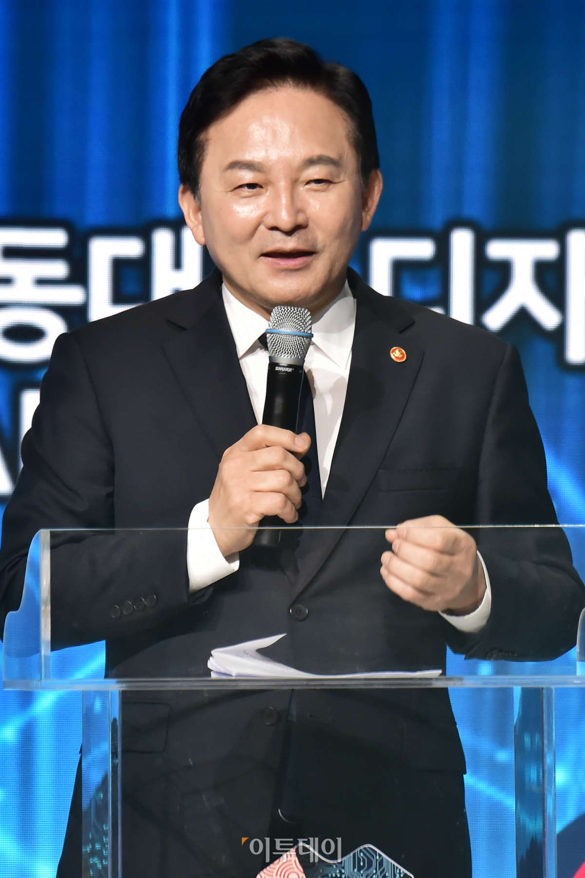 ▲원희룡 국토교통부 장관이 25일 오전 서울 중구 동대문디자인플라자에서 열린 네옴 로드쇼에서 환영사를 하고 있다. 조현호 기자 hyunho@