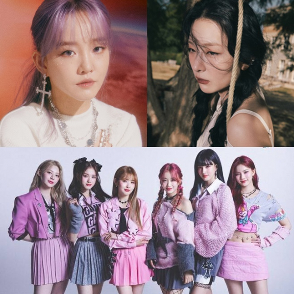 ▲윤하, 레드벨벳 슬기, 스테이씨(사진= 각 소속사 제공)