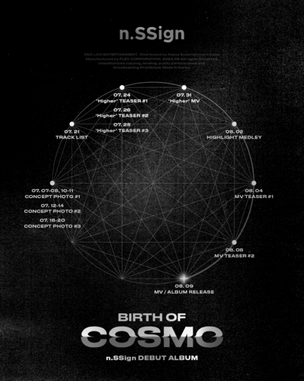 ▲엔싸인 'BIRTH OF COSMO' 스케줄러(사진 = n.CH엔터테인먼트 제공)