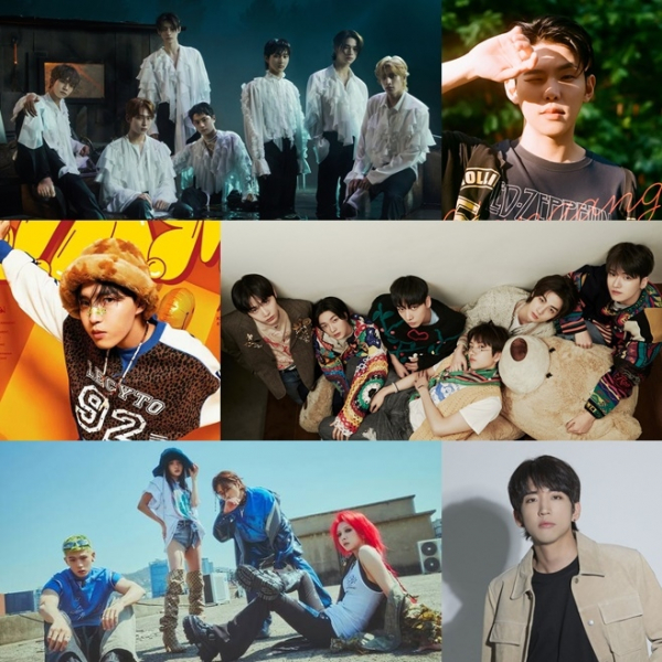 ▲엔하이픈·보이넥스트도어·카드·폴킴·김재환·이승윤(사진 = 각 소속사 제공)