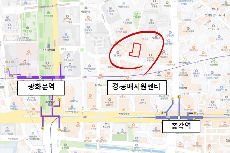 ▲전세사기피해자 경·공매지원센터 위치도 (자료제공=국토교통부)