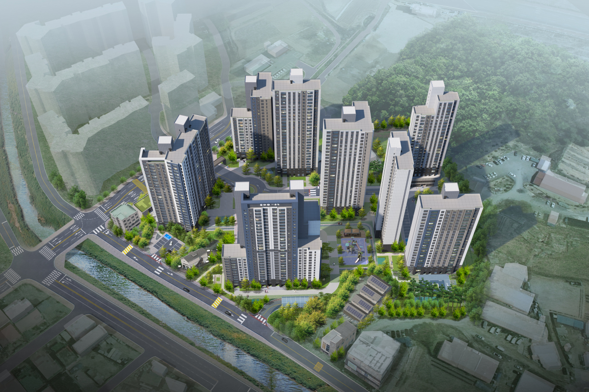 ▲춘천 만천리 공동주택 신축공사 조감도 (자료제공=금호건설)