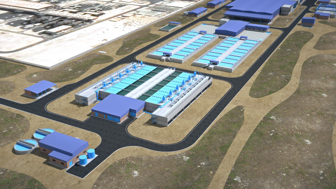 ▲UAE 슈웨이하트(Shuweighat) 4단계 해수담수화사업 조감도.(자료제공=GS건설)